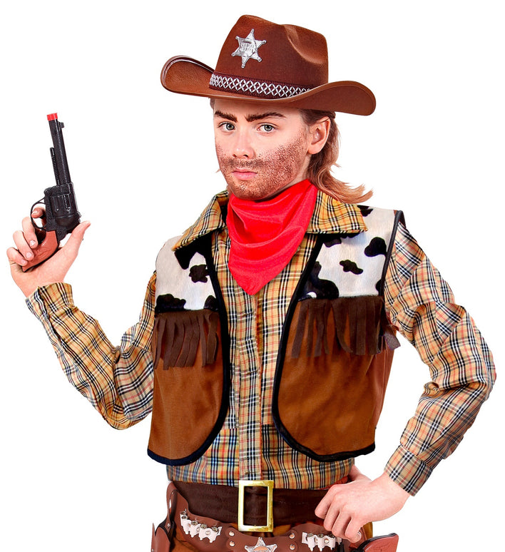 Cowboy pistool zwart plastic
