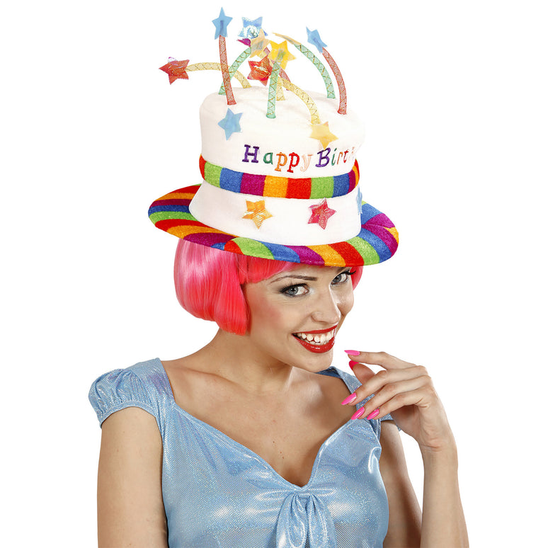 Fluwelen hoed happy birthday