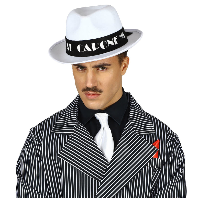 Hoed Al Capone wit