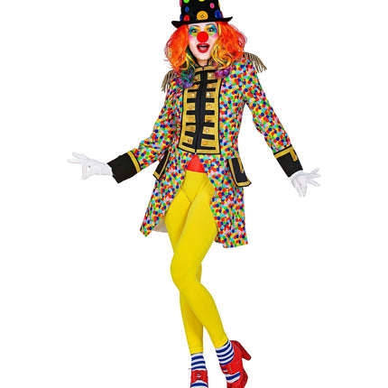 Slipjas Clown carnaval meerkleurig dames