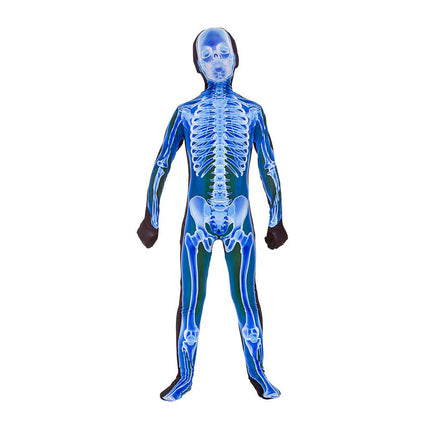 Second skin kostuum met skelet print