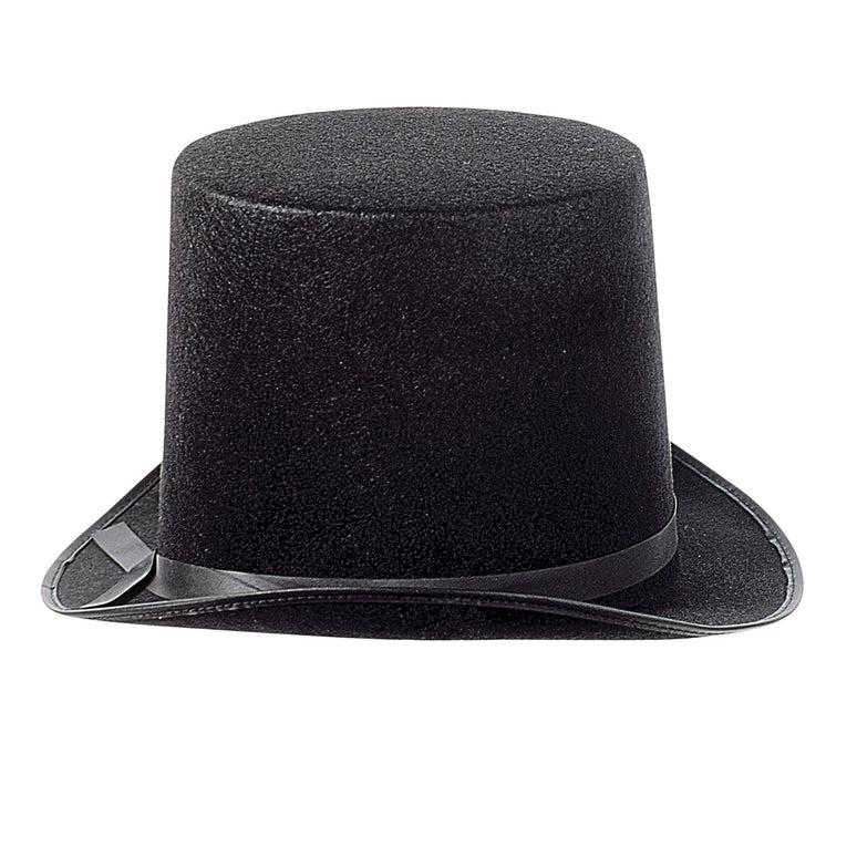 Extra hoge hoed vilt zwart