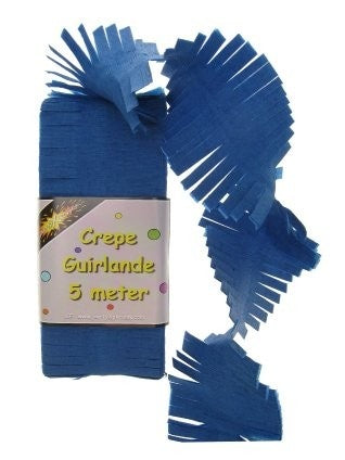 Blauwe slingers van crêpe papier