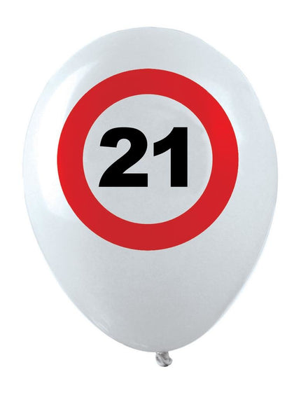 Ballonnen opdruk verkeersbord 21 jaar