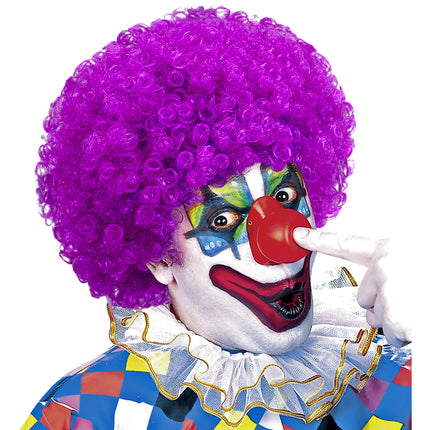 Clownspruik krulletjes paars