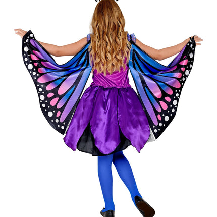 Vlinder kostuum kinderen blauw paars