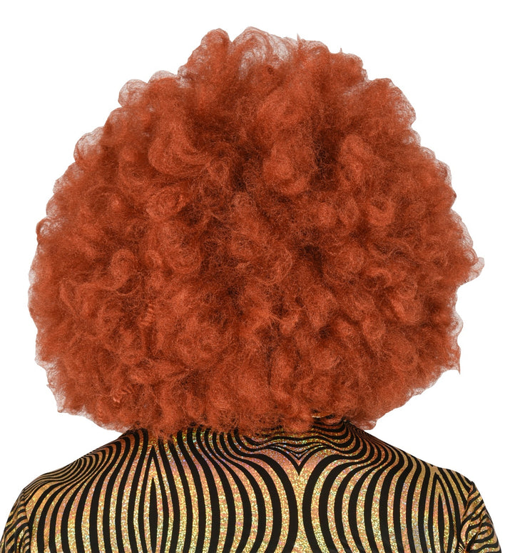 Afro pruik koper kleur groot