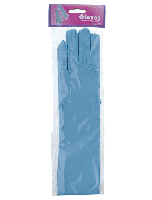 Lange handschoenen baby blauw 33cm