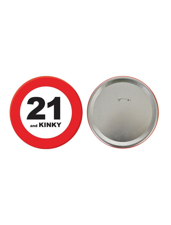 21e verjaardag button als verkeersbord