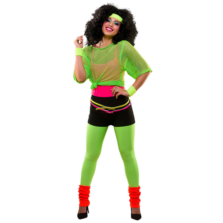 80's Neon groene legging Maud