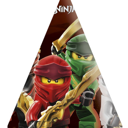 Lego Ninjago  papieren hoedjes kinderfeest 6 stuks