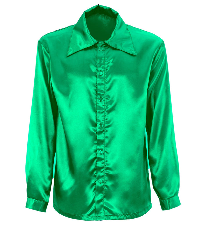Heren jaren 70 disco blouse groen