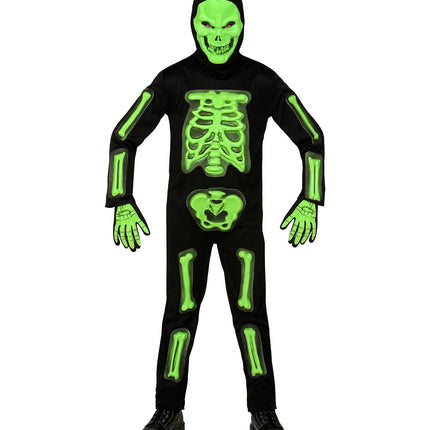 Skelet pak 3D groen kinderen
