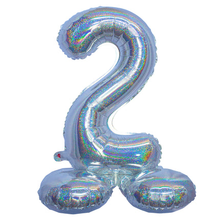 Folieballon 82 cm glitter zilver