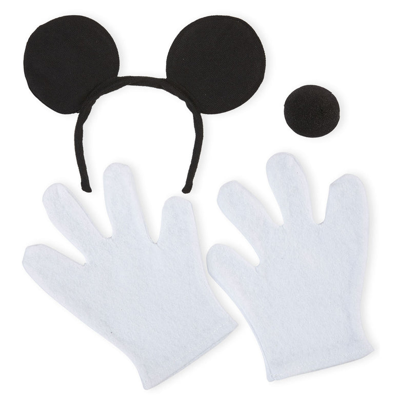 Muizen oren met staart en handschoenen Mickey