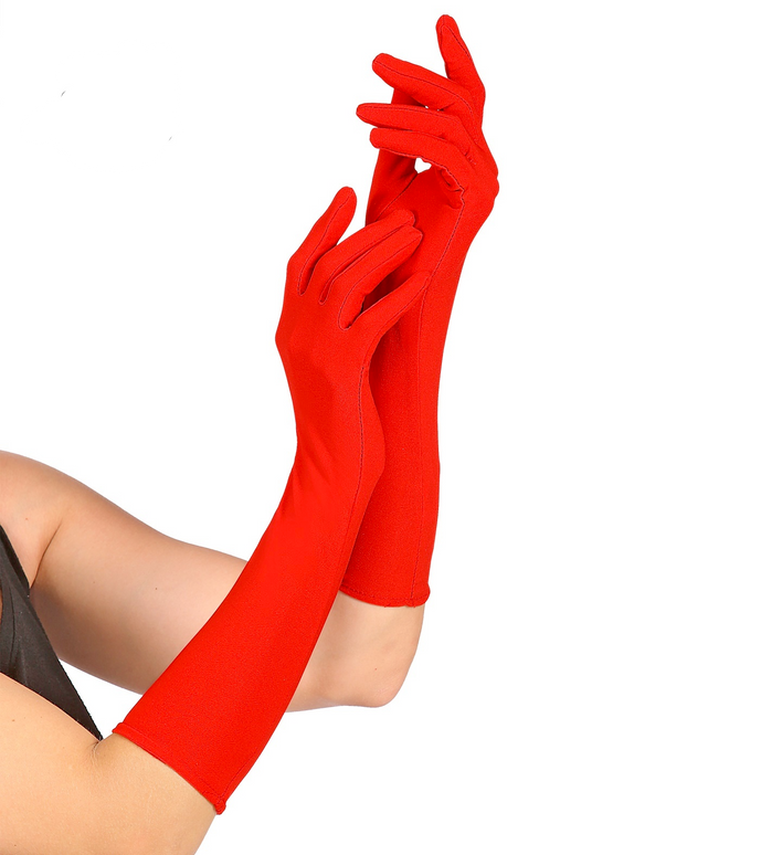 handschoenen lycra 37cm rood