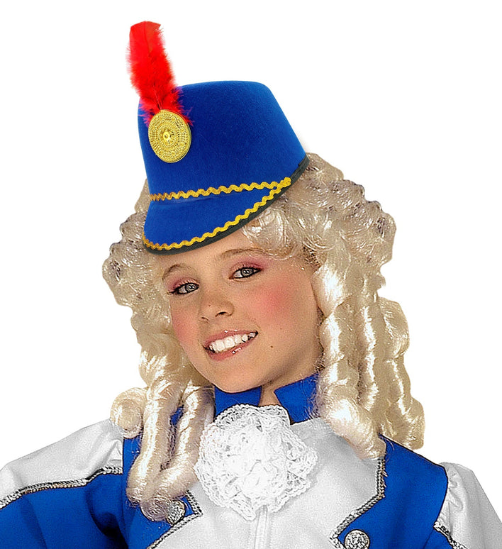 Blauwe majorette hoed kind