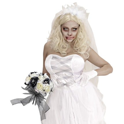 Bruidsboeket zombie bruid nep rozen