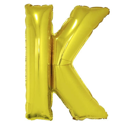 Grote folie ballon letter K Goud