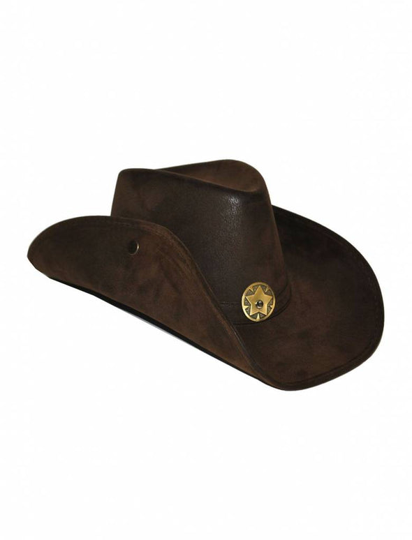 Cowboy hoed bruin lederlook