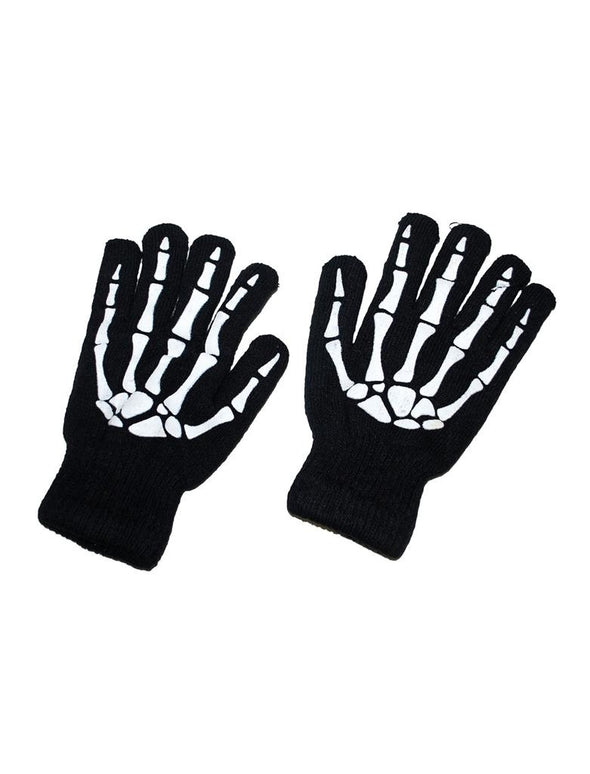 Handschoenen skelet zwart