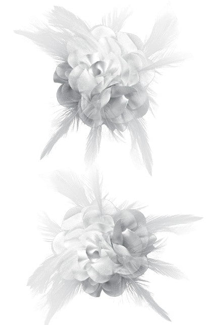 Haarclip met witte zijden bloem