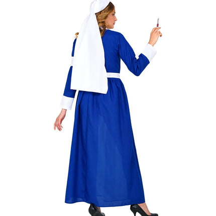 Verpleegster jurk blauw