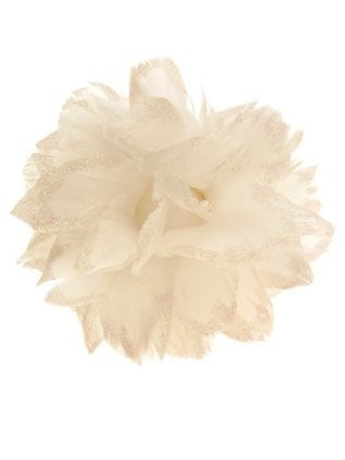 Witte bloem decoratie glitters