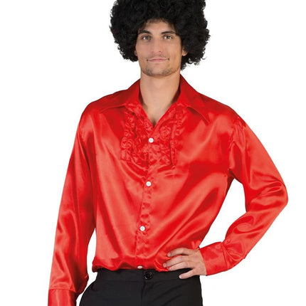 Rode disco heren blouse