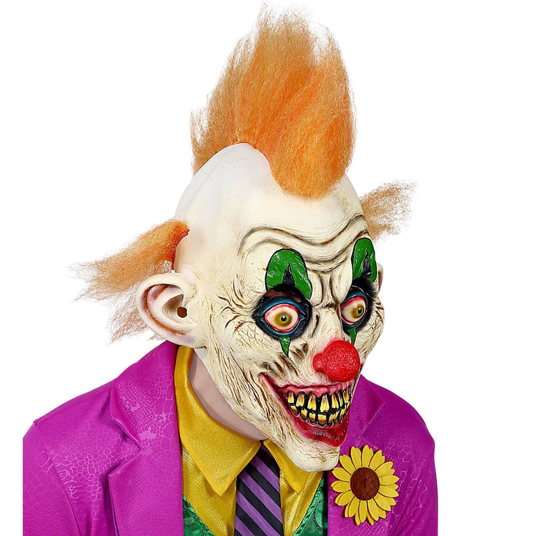 Horror clown masker oranje