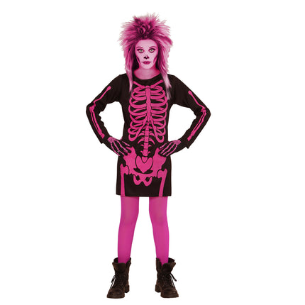 Roze skeletjurk voor kinderen