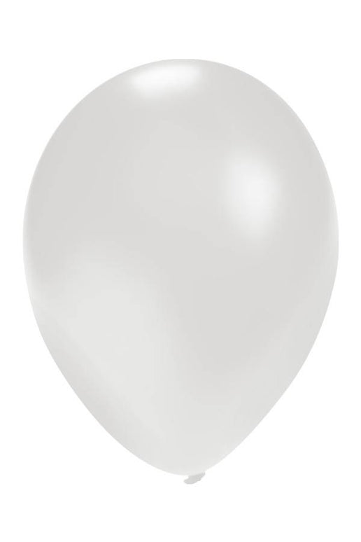 Ballonnen metallic wit 5 inch  100 stuks