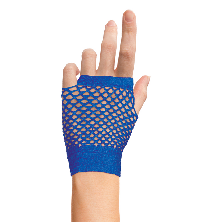 Donkerblauwe visnet handschoenen kort model