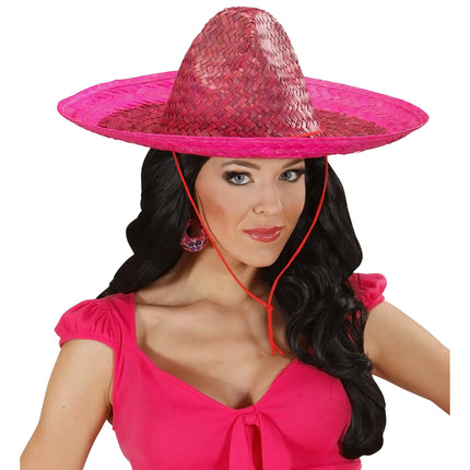 Mexicaanse sombrero roze