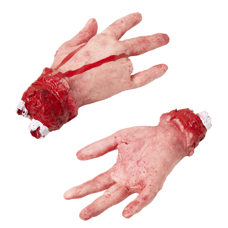 Afgehakte hand 4 vingers met bloed