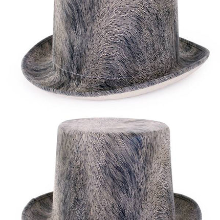 Steampunk hoed grijs met elastieke band