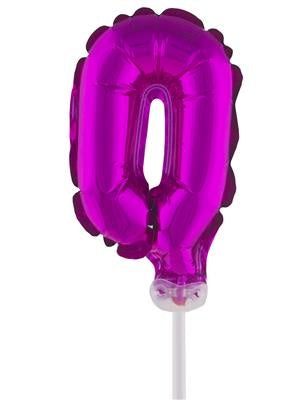 Folieballon 13 cm op stokje roze