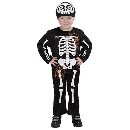 Skelet pak voor kinderen met muts