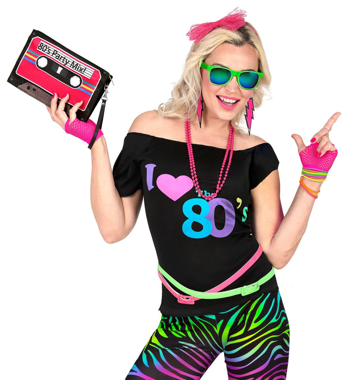 Disco shirt dames 80's neon