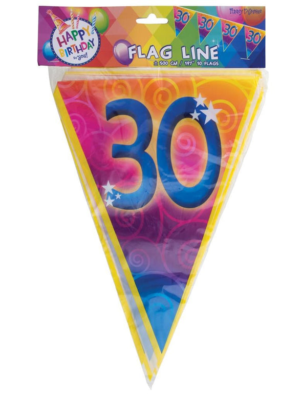 Gekleurde vlaggenlijn 30 jaar