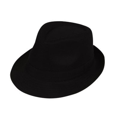 Zwarte fedora hoed