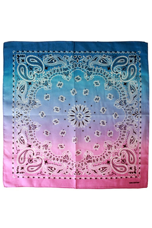 Bandana met kleurverloop roze/paars/blauw 56 x 56 cm
