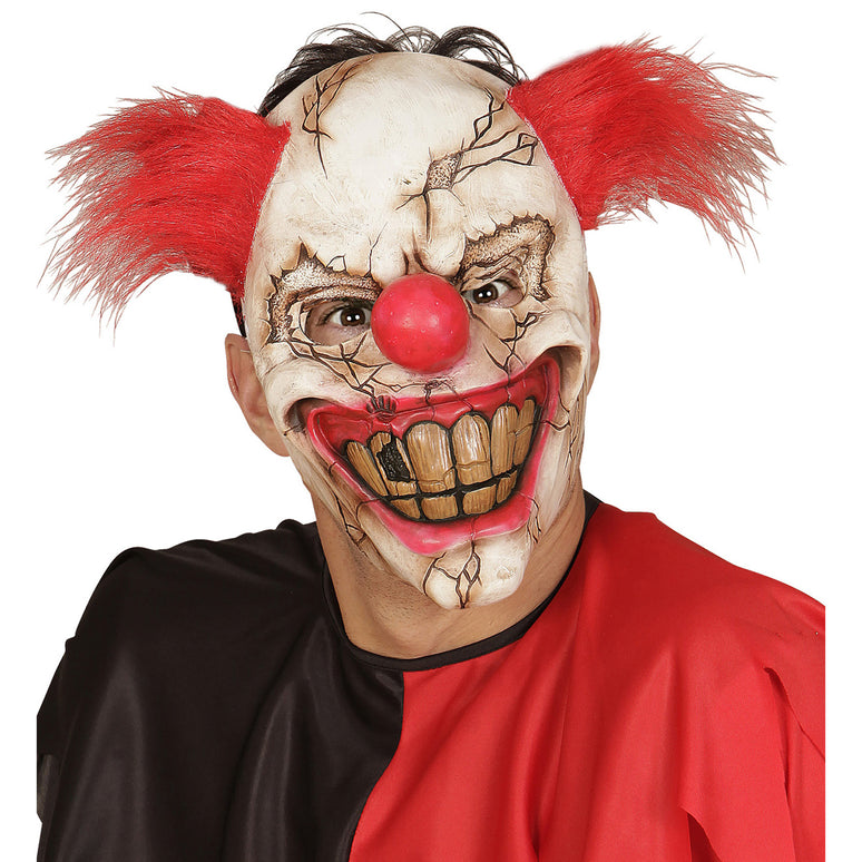 Horror clown masker halfgezicht