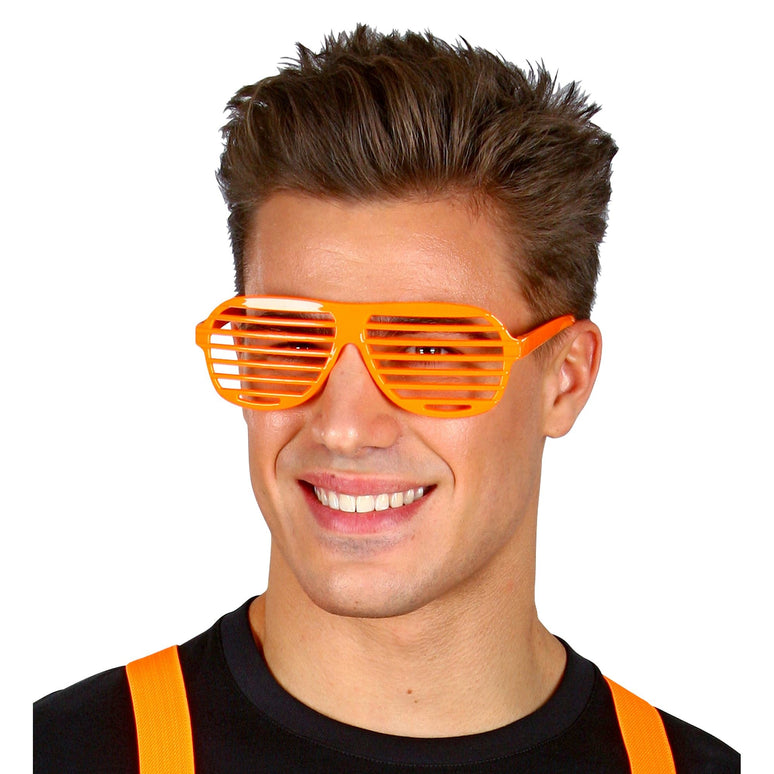 Oranje bril met luikje