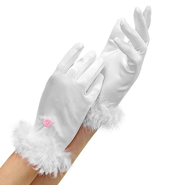 Handschoenen wit glamour kinderen