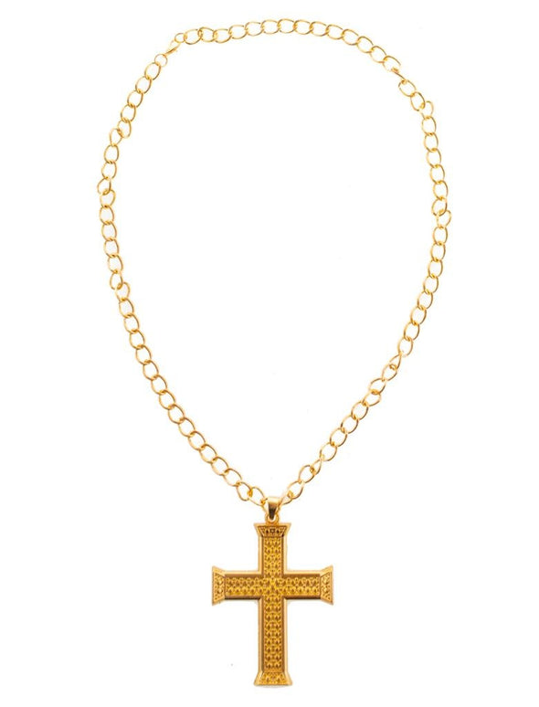 Halsketting met kruis in nep goud