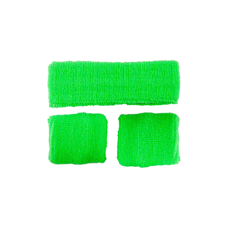 Zweetbanden set in neon groen
