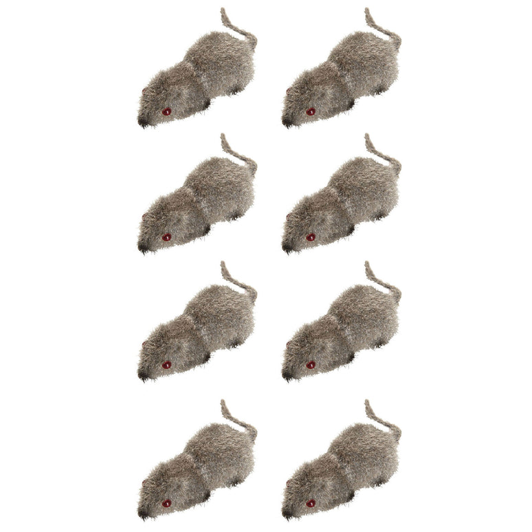8 grijze nep muizen voor halloween