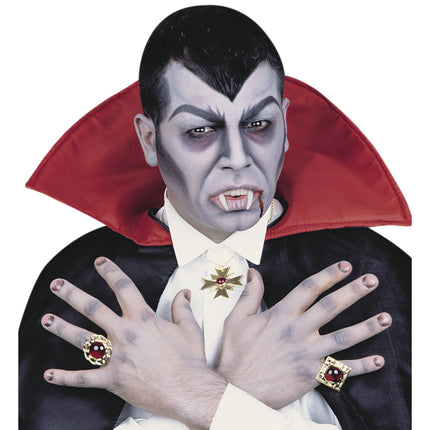 Dracula ketting met ringen Robijn