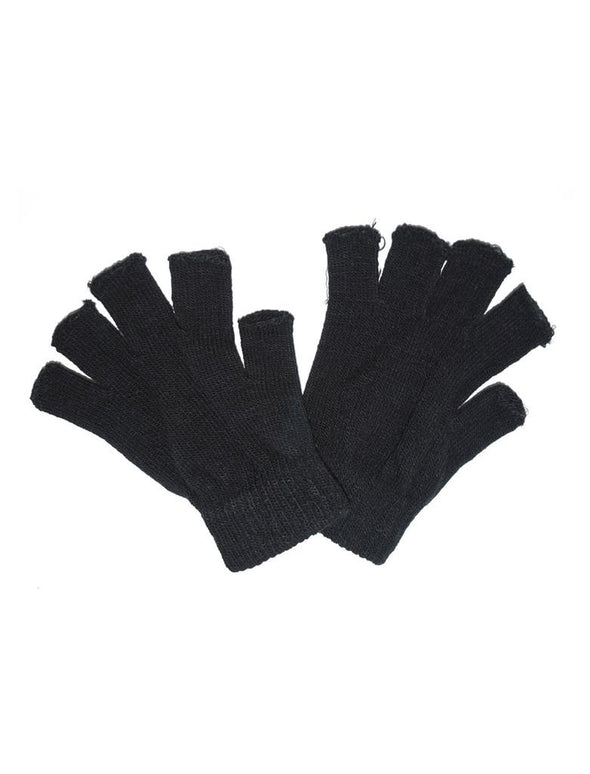 Zwarte vingerloze handschoenen